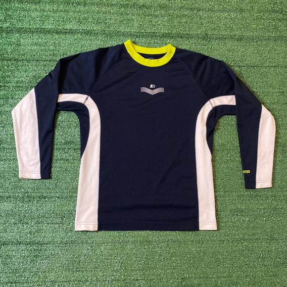 Starter Multicolor Long Sleeve Street wear Shirt Navy Blue, White, Green Large - Picture 1 of 9